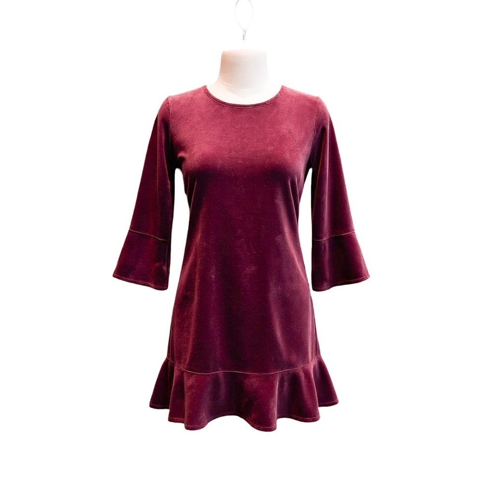 Garnet Hill Burgundy Velvet Dress Girls Size 14 Organic Dress